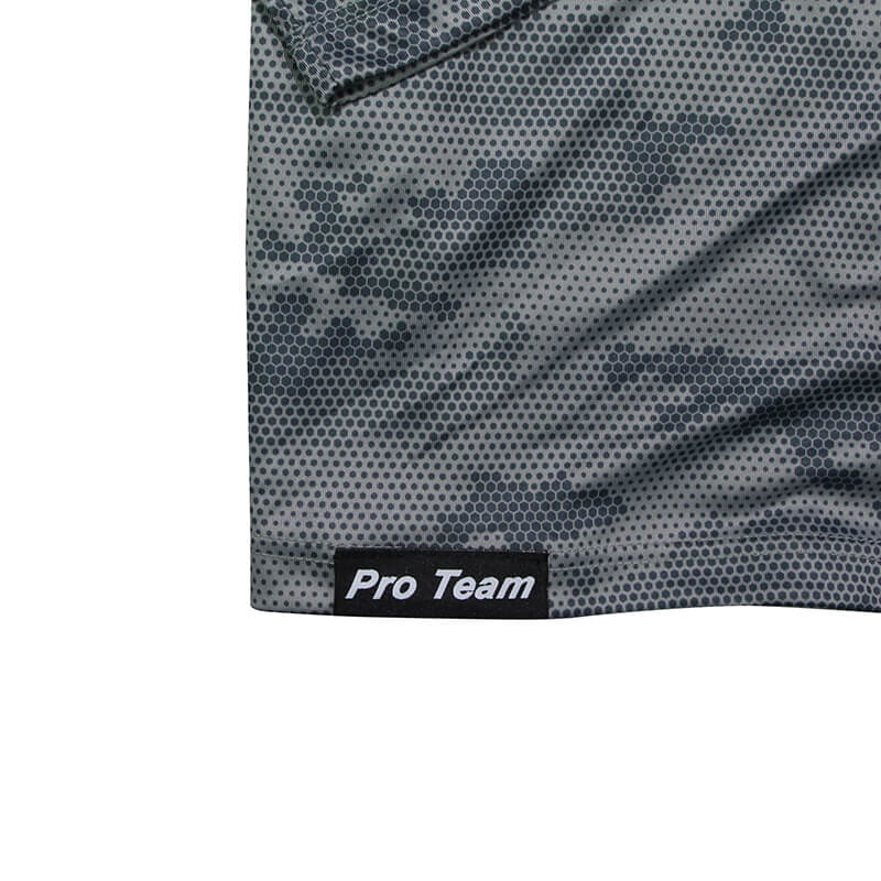 Camo Print LS Performance Tee - Medium Gray