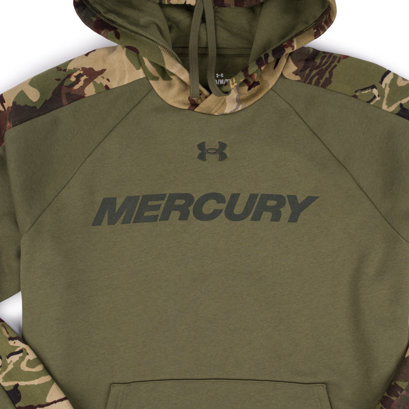 Mercury Under Armour Camo Blocked Hooded Sweatshirt - Marine Green